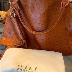 Ostrich Real Leather handbag by G.I.L.I.